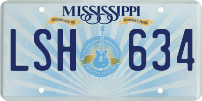 MS license plate LSH634