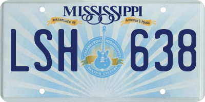 MS license plate LSH638