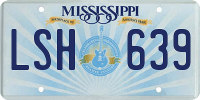MS license plate LSH639