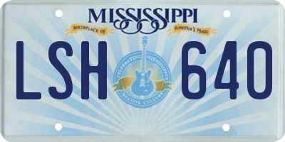 MS license plate LSH640