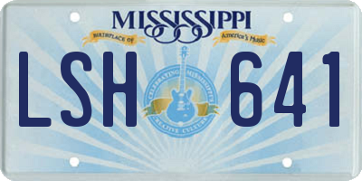 MS license plate LSH641