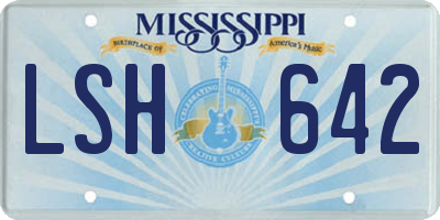 MS license plate LSH642