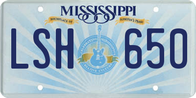 MS license plate LSH650