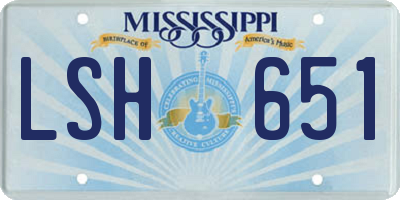 MS license plate LSH651