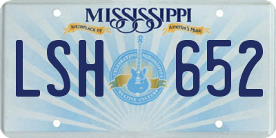 MS license plate LSH652