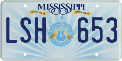 MS license plate LSH653