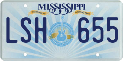 MS license plate LSH655