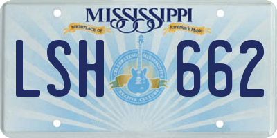 MS license plate LSH662