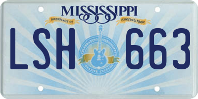 MS license plate LSH663