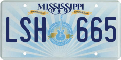 MS license plate LSH665