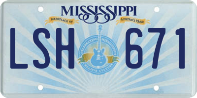 MS license plate LSH671