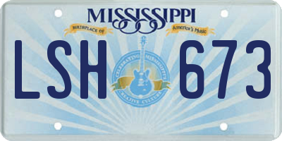 MS license plate LSH673