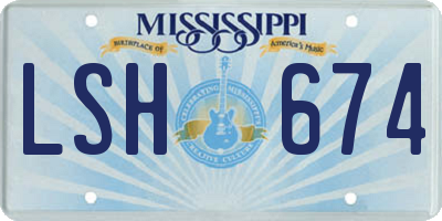 MS license plate LSH674