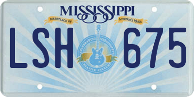MS license plate LSH675