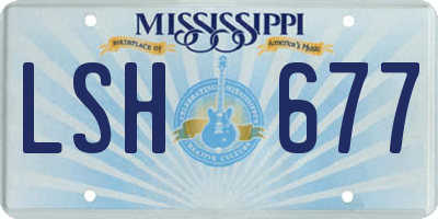 MS license plate LSH677