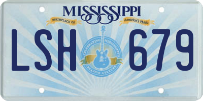 MS license plate LSH679
