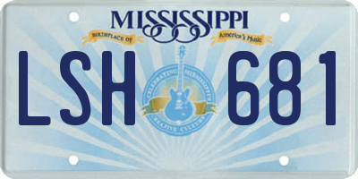 MS license plate LSH681