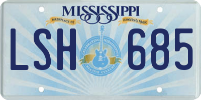 MS license plate LSH685
