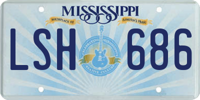 MS license plate LSH686