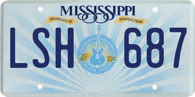 MS license plate LSH687