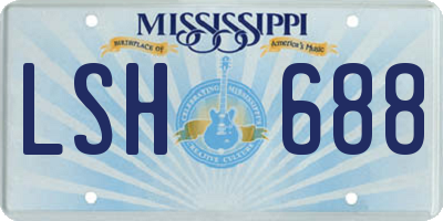 MS license plate LSH688