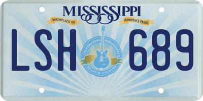MS license plate LSH689