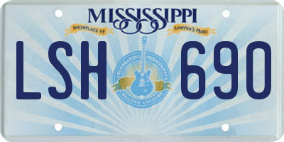 MS license plate LSH690