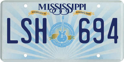 MS license plate LSH694