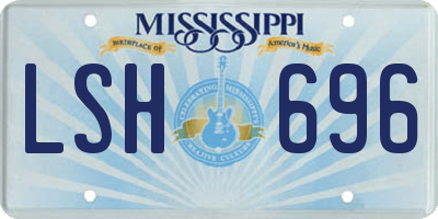 MS license plate LSH696
