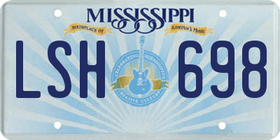 MS license plate LSH698