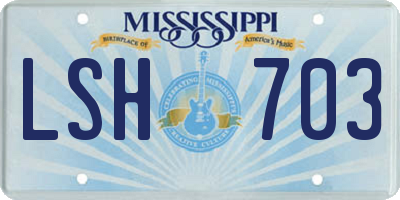 MS license plate LSH703