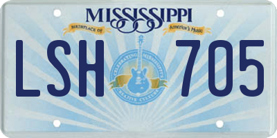 MS license plate LSH705