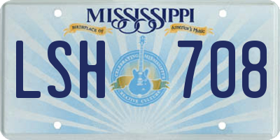 MS license plate LSH708