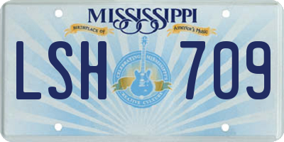 MS license plate LSH709