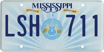 MS license plate LSH711