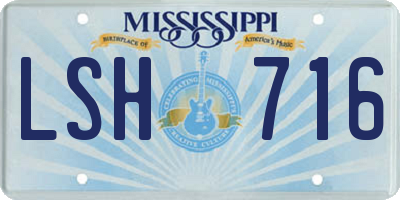 MS license plate LSH716