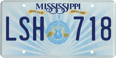 MS license plate LSH718
