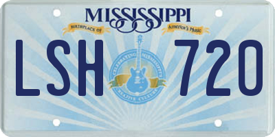 MS license plate LSH720