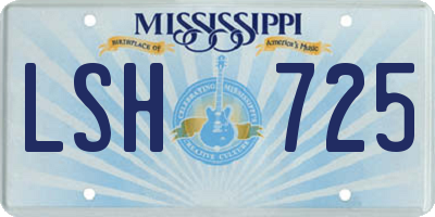 MS license plate LSH725