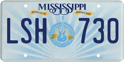 MS license plate LSH730