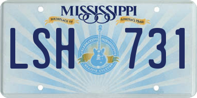 MS license plate LSH731