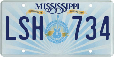 MS license plate LSH734