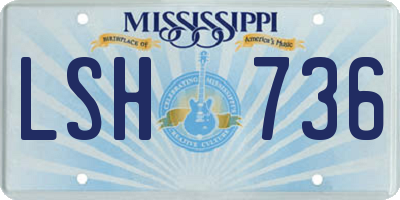 MS license plate LSH736