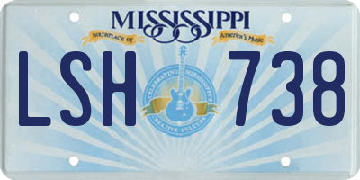 MS license plate LSH738