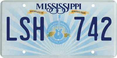 MS license plate LSH742