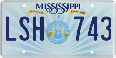 MS license plate LSH743