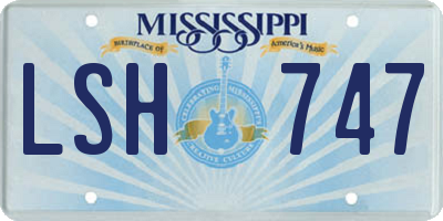 MS license plate LSH747