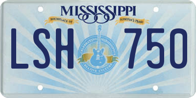 MS license plate LSH750