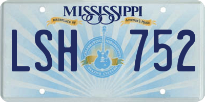 MS license plate LSH752