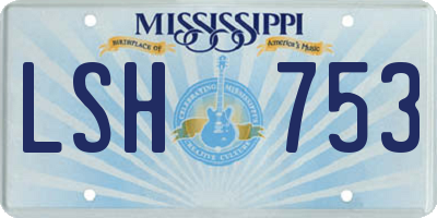 MS license plate LSH753